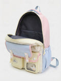 Kid Women Macaron Color Polyester Backpack Large Capacity School Bag