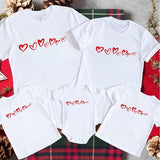 Family Matching Heart Casual Print Short Sleeve Active T-shirt Tops