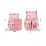 Kid Primary School Girls Lightweight Backpack Large Capacity Waterproof Schoolbags