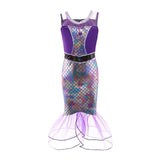 Kids Girls Mermaid Sleeveless Performance Costume Dresses
