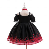 Kids Girls Party  Graphic Short Sleeve Halloween Party Dresses