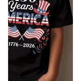 Kid Boys 3D Flag Independence Day Short Sleeve Fashion Daily T-shirt