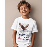Kid Boys 3D Flag Independence Day Short Sleeve Fashion Daily T-shirt