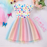 Book Week 2026 Kids Girls' Dress Unicorn Short Sleeve Outdoor Casual Fashion Adorable Polyester Knee-length Casual Dress A Line Dress Summer 4 years+ Light Pink White Pink