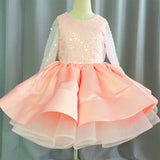 3-12Y Kid Girl Flower Party Sleeveless Performance Mesh Princess Sweet Mesh Dresses