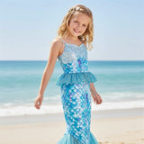 Kid Girl Mermaid Princess Theme Party Costume Cosplay Carnival Dresses