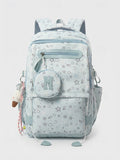 Kid Women Polyester Multi-Color Star Print Large Capacity Backpacks Schoolbags
