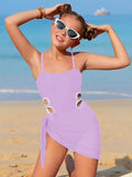 Kids Girls Swimsuit Beach Color Block Vacation Fashion  Bathing Suits