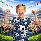 Boys' 3D Graphic Football Soccer T Shirts T shirt Tee Short Sleeve 3D Print Summer Spring Sports Fashion Streetwear Kids 4-12 Years Crew Neck Casual Daily Outdoor Regular Fit