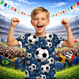 Boys' 3D Graphic Football Soccer T Shirts T shirt Tee Short Sleeve 3D Print Summer Spring Sports Fashion Streetwear Kids 4-12 Years Crew Neck Casual Daily Outdoor Regular Fit