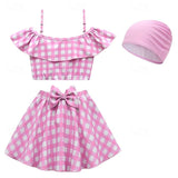 Kids Girl Swimwear Outdoor Beach Print Bathing SwimSuits
