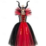 Book Week 2026 Kids Girls' Cosplay Dress Cosplay Custome Party Dress Solid Color Long Sleeve Performance Party Mesh Gothic Halloween Custome Maxi Party Dress Swing Dress Tulle Dress Summer