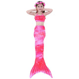 Kids Girls Three Piece Mermaid Swimsuits Bikini Beach Swimwear