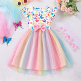 Book Week 2026 Kids Girls' Dress Unicorn Short Sleeve Outdoor Casual Fashion Adorable Polyester Knee-length Casual Dress A Line Dress Summer 4 years+ Light Pink White Pink