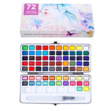 Professional Watercolor Paint Set 72 Colors Solid Watercolor Set