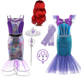 Kids Girls Mermaid Sleeveless Performance Costume Dresses