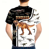 Kid Boys 3D Print Graphic Dinosaur Short Sleeve T shirt Summer Fashion Streetwear