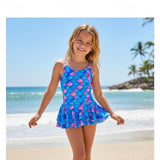 Kids Girls Swimsuit Outdoor Beach Vacation Tropical Fashion Bathing Suits