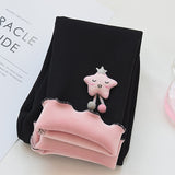 3-8Y Kids Girls Fleece Lined Cartoon Active Ruched Leggings Pants