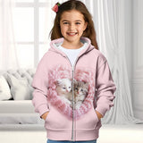 3-12Y Kid Girls 3D Cat  Fall Winter Fashion Cute Coat Outerwear