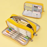 Pencil Cases Wear-Resistant Multifunction With Zipper Canvas for School Office Student