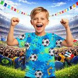 Boys' 3D Graphic Football Soccer T Shirts T shirt Tee Short Sleeve 3D Print Summer Spring Sports Fashion Streetwear Kids 4-12 Years Crew Neck Casual Daily Outdoor Regular Fit