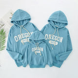 Family Matching Letter Casual Print Long Sleeve Active Hoodie Pullover
