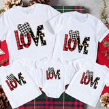 Family Matching Heart Graphic Casual Print Short Sleeve Active T-shirt Tops