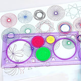 Multi-function Puzzle Spirograph Geometric Ruler Drafting Tools For Students 3 Packs