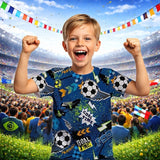 Boys' 3D Graphic Football Soccer T Shirts T shirt Tee Short Sleeve 3D Print Summer Spring Sports Fashion Streetwear Kids 4-12 Years Crew Neck Casual Daily Outdoor Regular Fit