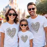 Family Matching Heart Casual Print Short Sleeve Active T-shirt Tops