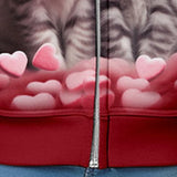 3-12Y Kid Girls 3D Cat  Fall Winter Fashion Cute Coat Outerwear