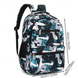 Middle High School Students Kid Boys Blue Camouflage Backpack Lightweight School Bag