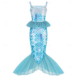 Kid Girl Mermaid Princess Theme Party Costume Cosplay Carnival Dresses