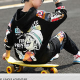 3-13Y Kid Boys 3D Letter Long Sleeve Fall Cool Street Tracksuits 2 Pcs/Set
