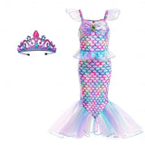 Book Week 2026 The Little Mermaid Little Mermaid Mermaid Tail Aqua Princess Dress Halloween Dress Cosplay Costume Theme Party Costume Cosplay Movie Cosplay for Girls' Kid's Carnival Masquerade