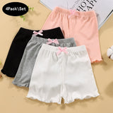 4 Pack/set Kid Girl Solid Colored Cute Adorable Indoor Underwear