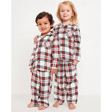 Family Matching Plaid Home Print Red Long Sleeve Pajamas Outfits