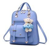 Kid Girl Backpack Large Capacity Leather Shoulder Bags Back to School Gift