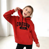 Family Matching Letter Casual Print Long Sleeve Active Hoodie Pullover