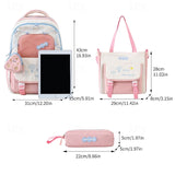 Back to School 3-Piece Kid Girls Yellow Backpack Set Lightweight Aesthetic Bookbag