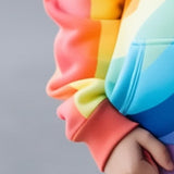 3-12Y Kid Girls 3D Rainbow Pullover Long Sleeve Fall Winter Active Fashion Hoodie