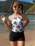 Kids Girls Swimsuit Outdoor Beach Coconut Vacation Sports Fashion Bathing Suits