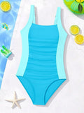 Kids Girls Swimsuit Outdoor Beach Vacation Fashion Patchwork Bathing Suits