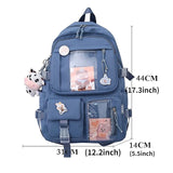 Kid Girls School Cartoon Adjustable Strap Waterproof Backpacks Back to School