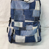 Teen Girls Boys Vintage Denim Patchwork Backpack Trendy School Bag Back to School