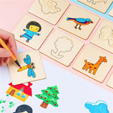 20pcs/48pcs/ 60pcs Montessori Kids Drawing Toys Wooden DIY Painting Template Stencils
