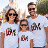 Family Matching Heart Graphic Casual Print Short Sleeve Active T-shirt Tops
