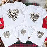 Family Matching Heart Casual Print Short Sleeve Active T-shirt Tops