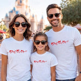 Family Matching Heart Casual Print Short Sleeve Active T-shirt Tops